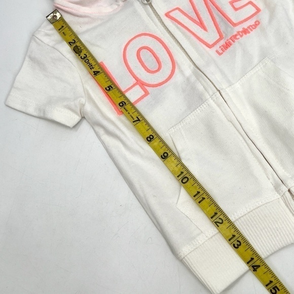 NWT LIMITED Girl's White & Pink Short Sleeve Zip Up Sweater Size 4T - Picture 9 of 11
